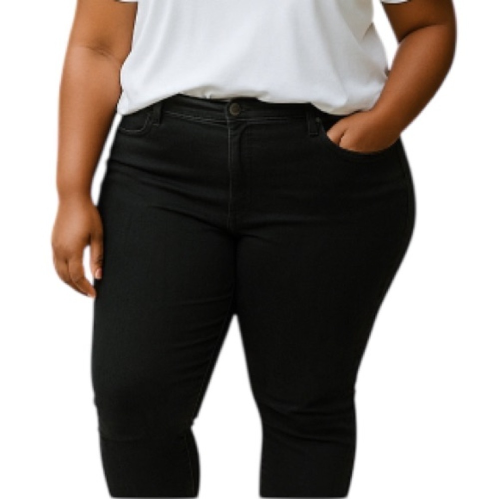 LEVIS Premium 720 Super Skinny Jeans Black Stretch Denim Plus Size 24W